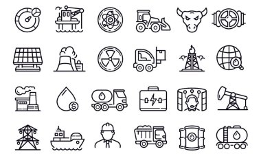  Sanayi Çizgisi Simgeleri vektör tasarımı 