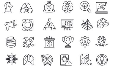 Pazarlama simgeleri vektör tasarımı 