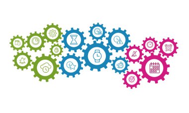 Zaman Çizgisi Simgeleri vektör tasarımı 