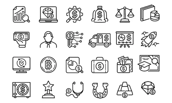 Finance Line Icons Banking Vector Design — Stock Vector