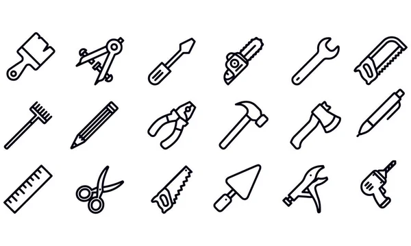 Tools Line Icons Vector Design — Stock Vector
