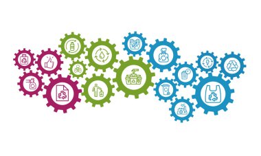 Geri Dönüşüm Çizgisi Simgesi vektör tasarımı