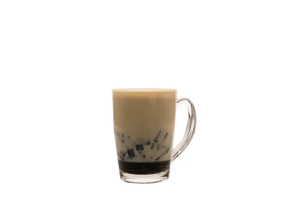 Hot Gula Melaka Grass Jelly Soy Milk Served Cup Isolated — стоковое фото