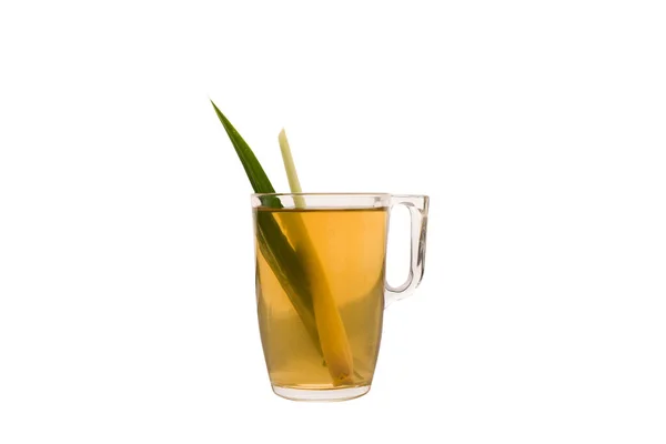 House Made Hot Lemon Grass Pandan Tea Served Cup Isolated — Φωτογραφία Αρχείου