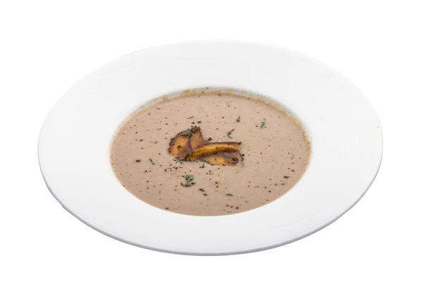 Cashew Mushroom Soup Served Dish Isolated White Background Side View — ストック写真