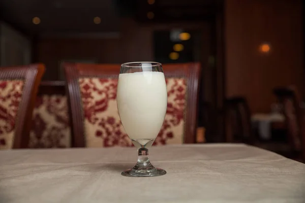 Sweet Lassi Served Glass Isolated Table Top View Indian Healthy — Stock fotografie