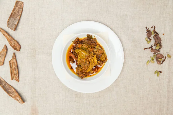 Pickels Achaar Served Dish Isolated Table Top View Indian Spices — Stock Photo, Image