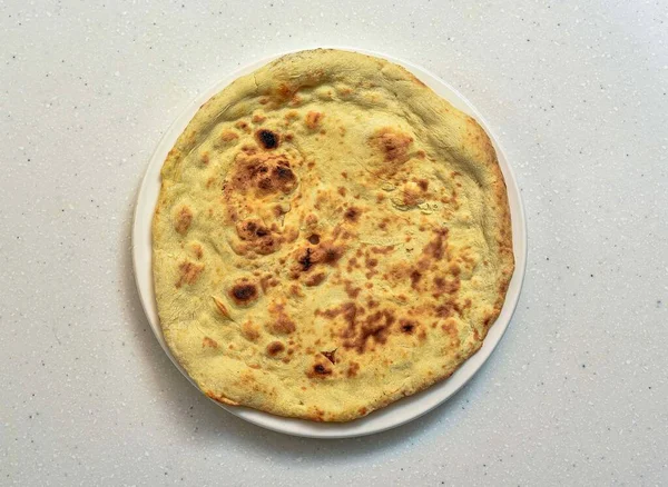 Khamiri Roti Khameeri Roti Gri Arka Planda Hint Pakistan Yemeklerinin — Stok fotoğraf