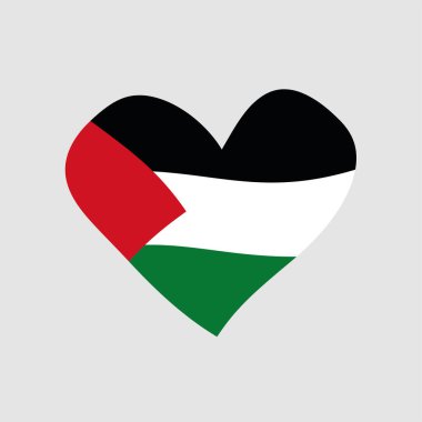 Filistin 'i Sevmek Bayrağı Sembol Vektörü