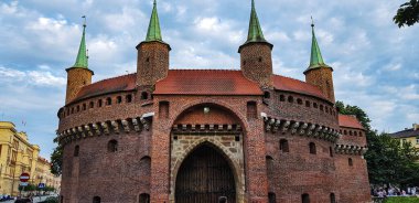 Krakow, Küçük Polonya Voyvoda, Polonya - 15.07.2020: Barbican - Krakow Müzesi