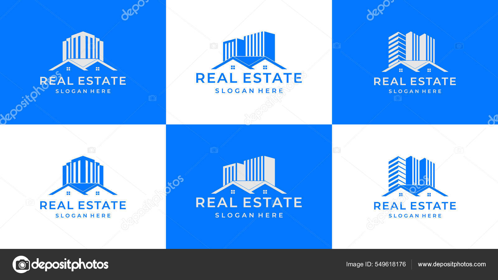 Luxury Real Estate Logo Design Collection Stock Vector Image by