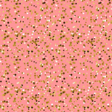 Pembe arka planda pırıl pırıl, pırıl, pırıl bir konfeti deseni var. Ambalaj kağıdı, bayram dekorasyonu, kapak, duvar kağıdı için şenlikli doku