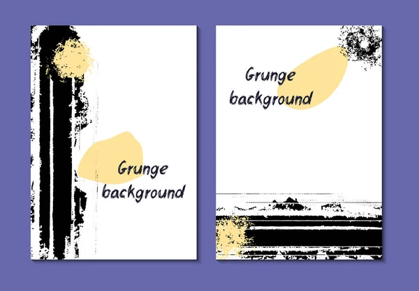 Σύνολο Δύο Αφηρημένων Προτύπων Καρτών Grunge Μοντέρνο Φυλλάδιο Φυλλάδιο Εξώφυλλο — Διανυσματικό Αρχείο