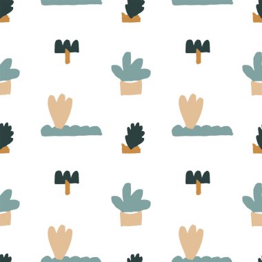 Soyut organik şekilleri olan hoş, pürüzsüz bir desen. Duvar kağıdı, çocuk odası dekorasyonu, bebek bezi baskısı için moda vektör şablonu