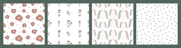 Abstrakte Florale Nahtlose Muster Frühjahrskollektion Vektor Einfaches Design Für Einband — Stockvektor