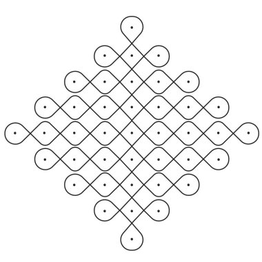 Beyaz arkaplanda nokta vektör illüstrasyonlu soyut kolam