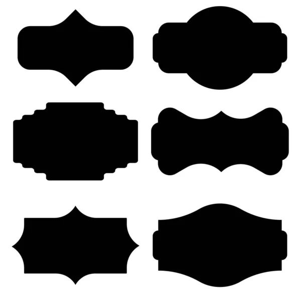 Conjunto Etiquetas Marcos Borde Blanco Negro — Vector de stock