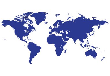 World map vector illustration in blue