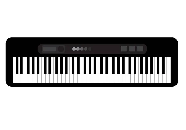 Piano Keyboard Keys Vector Illustration White Background — Image vectorielle