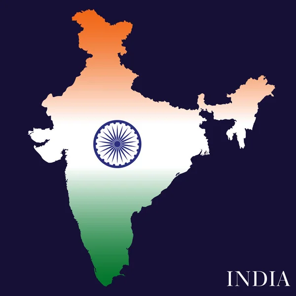 India Map Indian Flag — Vector de stock
