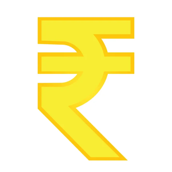 Rupee Golden Symbol Isolated White Background — Wektor stockowy