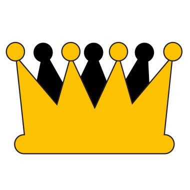 Beyaz arkaplanda izole edilmiş altın taç vektörü