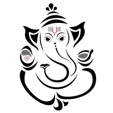 Hindu tanrısı Vinayaha Ganapathy Vektör illüstrasyonu