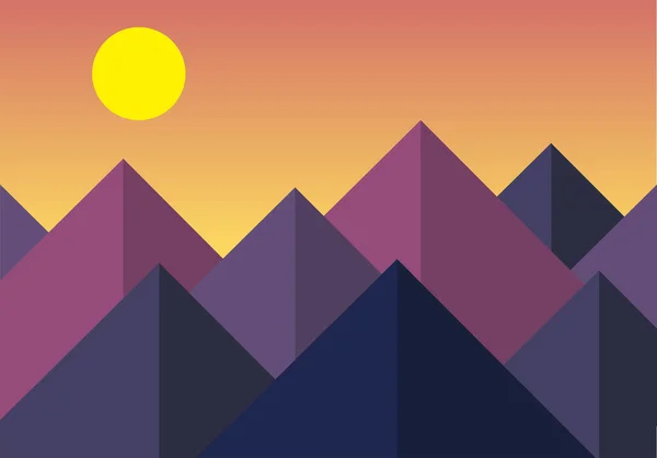 background with mountains and pyramids vector illustration