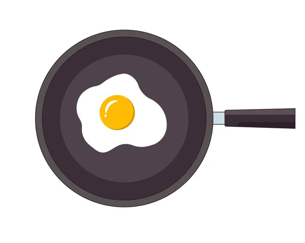 Fried Eggs Frying Pan Vector Illustration — Vettoriale Stock