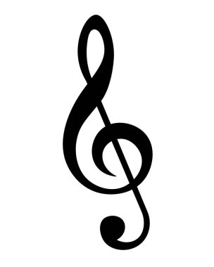 Beyaz arka plan üzerinde tiz clef