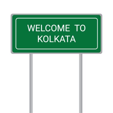 Welcome to Kolkata name sign board vector illustration isolated on the white