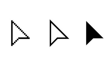 set of arrow cursor on the white background
