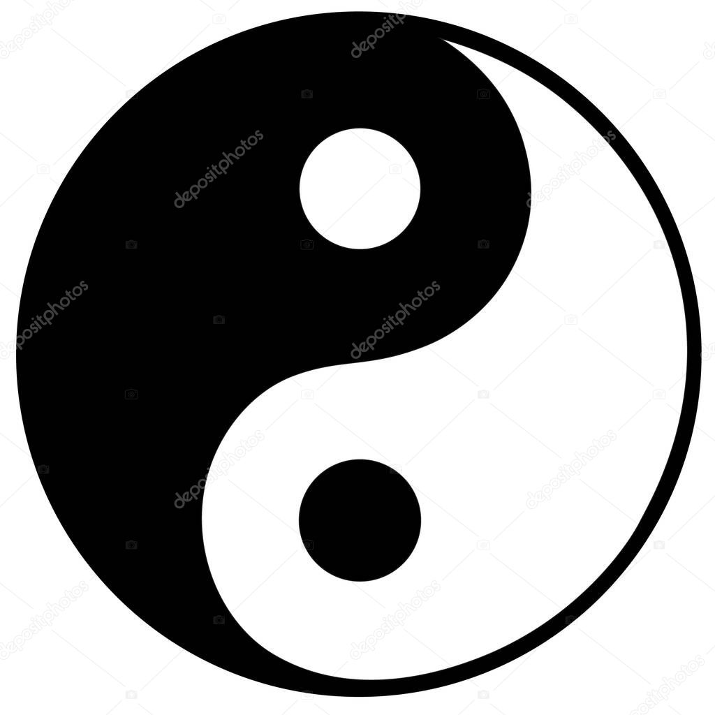 yin yang symbol on white background