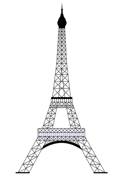 Vector Torre Eiffel Aislado Sobre Fondo Blanco — Vector de stock