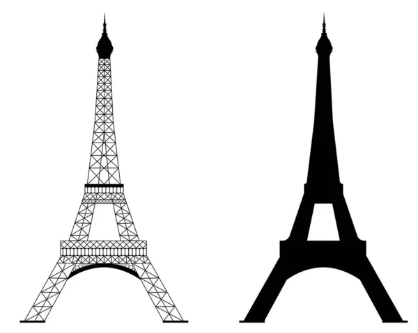 Illustration Vectorielle Tour Eiffel Sur Fond Blanc — Image vectorielle