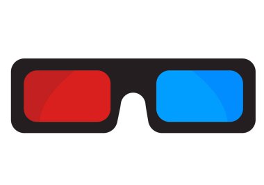 3d sinema gözlük üzerine beyaz izole