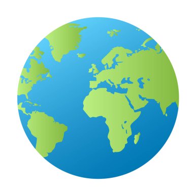 Yerküre beyaz üzerine izole