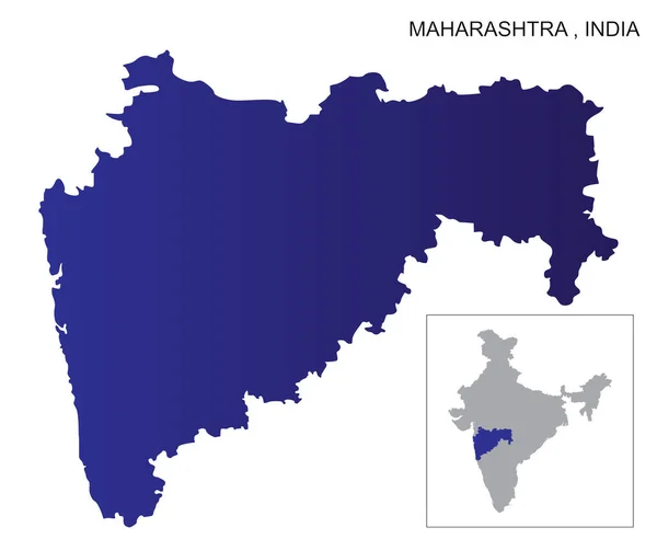Maharashtra Map Highlighted India Map — Vector de stock
