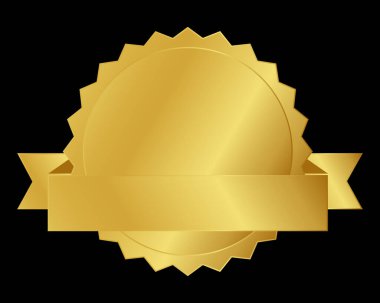gold medal with ribbon vector illustration