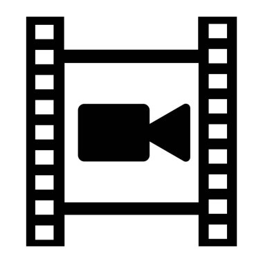 film strip with video camera icon illustration