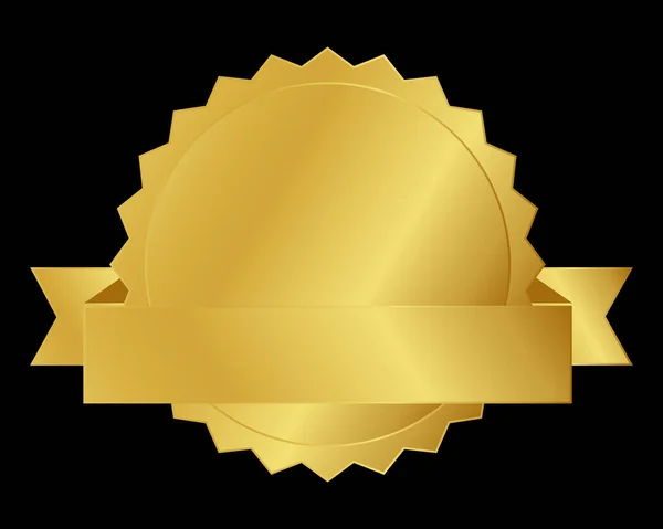 Gold Medal Ribbon Vector Illustration — 스톡 벡터