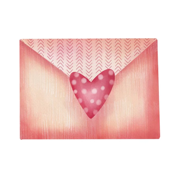 Lindo Lápiz Dibujado Ilustración Carta Ilustración San Valentín Dibujada Mano — Foto de Stock