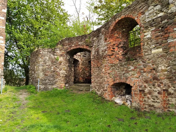 Historische Verteidigungsmauern Der Burg Toszek — Stockfoto