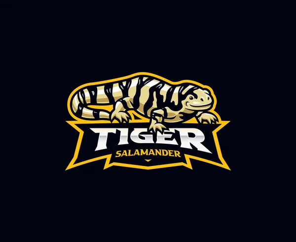 Designul Logo Ului Mascotei Salamander Tigru Salamandru Ilustrație Vectorială Ilustrație — Vector de stoc