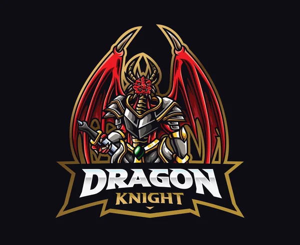 Conception Logo Mascotte Dragon Illustration Vectorielle Chevalier Dragon Illustration Logo — Image vectorielle