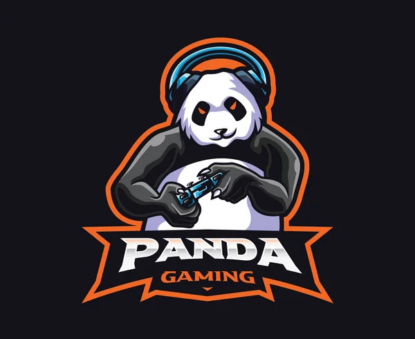 Gamer Mascot Logo Design Panda Gamer Vector Illustration Logo Illustration — Stockvektor