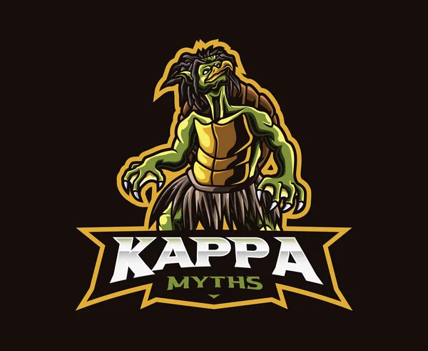 Kappa Yokai Mascot Logo Design Kappa Monster Vector Illustration Logo — 스톡 벡터