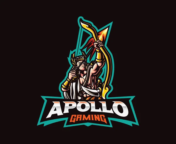 Apollo God Mascot Logo Design Vector Illustration God Light Sun — Stock Vector
