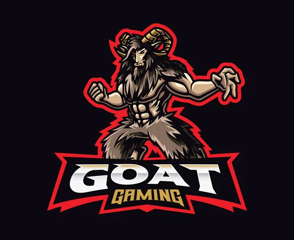 Diseño Del Logotipo Mascota Del Hombre Cabra Ilustración Vectorial Monstruo — Vector de stock
