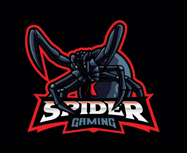 Diseño Del Logotipo Mascota Spider Ilustración Vectorial Araña Viuda Negra — Vector de stock